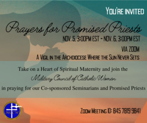 Prayers for Promised Priests Vigil Invitation with Zoom ID